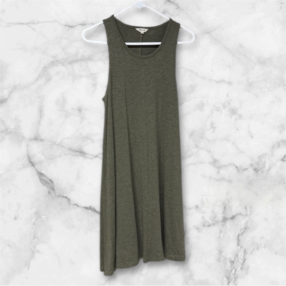Madewell Highpoint Tank sleeveless Dress heather fig olive Green size medium